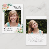 Bekendmaking Afstuderen van Floral Foto's Notitiekaartje (Voorkant / Achterkant)