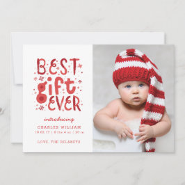 Bekendmaking beste cadeautje met kerstmis feestdagenkaart