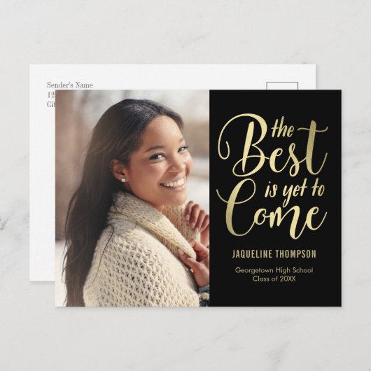 Bekendmaking beste toekomstig EDITABLE COLOR Afstu Briefkaart (Voorkant / Achterkant)