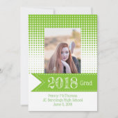 Bekendmaking Bright Green Pattern Foto Afstuderen Aankondiging (Voorkant)