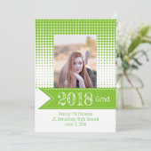 Bekendmaking Bright Green Pattern Foto Afstuderen Aankondiging (Staand voorkant)