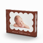 Bekendmaking bruine moderne gescand geboorte fotoblokken (Rechts)