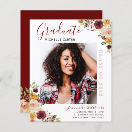 Bekendmaking budget Burgundy Floral Afstuderen