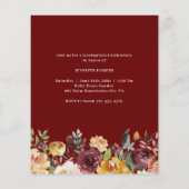 Bekendmaking budget Burgundy Floral Afstuderen (Achterkant)