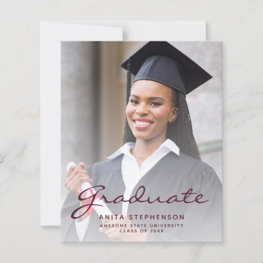 Bekendmaking budget foto Afstuderen Burgundy (Voorkant)