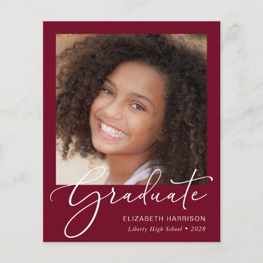 Bekendmaking budget foto Afstuderen Burgundy (Voorkant)