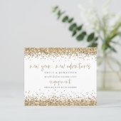 Bekendmaking budget Gold Glitter Border Verloving (Staand voorkant)