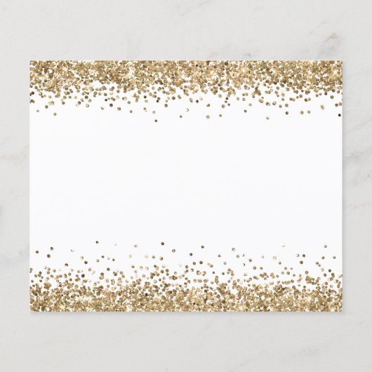 Bekendmaking budget Gold Glitter Border Verloving (Achterkant)