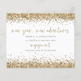 Bekendmaking budget Gold Glitter Border Verloving
