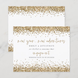 Bekendmaking budget Gold Glitter Border Verloving