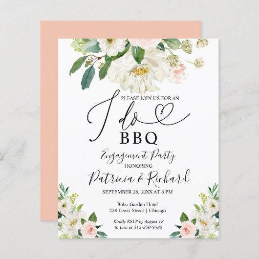 Bekendmaking budget I DO BBQ Engagement Party (Voorkant / Achterkant)