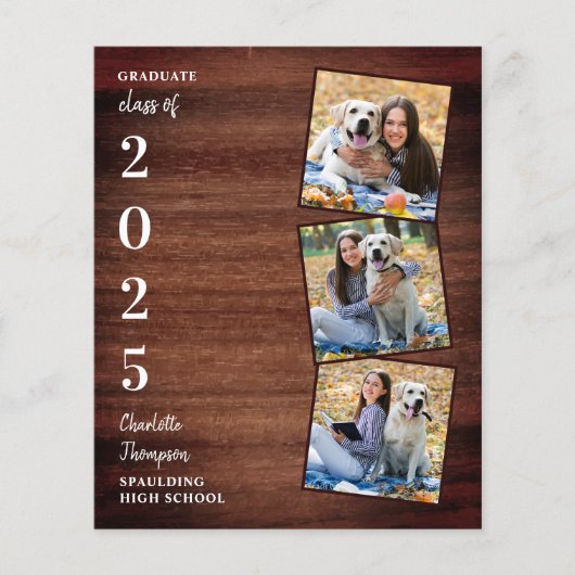 Bekendmaking budget Rustic Photo Collag Afstuderen (Voorkant)