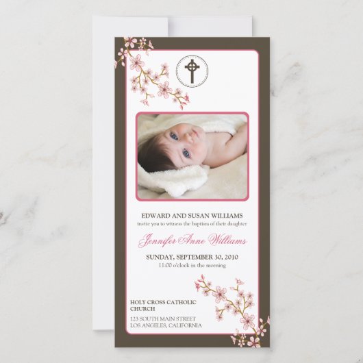 Bekendmaking Cherry Blossom Baptism (roze) (Voorkant)