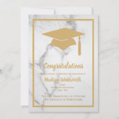 Bekendmaking Faux Gold en Marble Afstuderen Aankondiging (Voorkant)