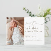 Bekendmaking Girl Birth | Floral Photo Birth Kaart (Staand voorkant)