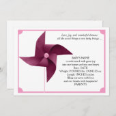 Bekendmaking Girl Pink Pinwheels Baby Aankondiging (Voorkant / Achterkant)
