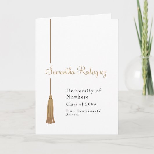 Bekendmaking Gold Tassel Afstuderen (Voorkant)