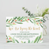 Bekendmaking kerst Holly Wreath Elopement Aankondiging (Staand voorkant)