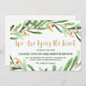 Bekendmaking kerst Holly Wreath Elopement Aankondiging (Voorkant / Achterkant)