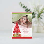 Bekendmaking kerstbaby Girl-foto Feestdagenkaart (Staand voorkant)