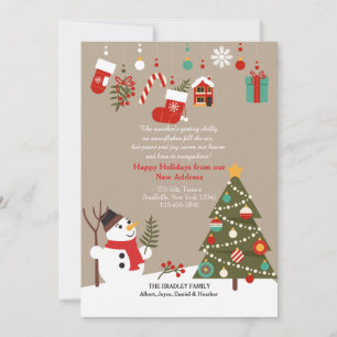 Bekendmaking kerstbericht Snowman Moving Feestdagenkaart