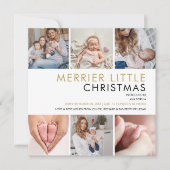 Bekendmaking kerstfoto Collage Birth Feestdagenkaart (Voorkant)