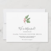 Bekendmaking kerstgroen en berry Elopement Aankondiging (Voorkant)