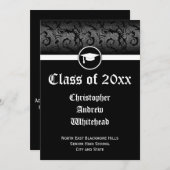 Bekendmaking Klassieke zwarte Afstuderen Kaart (Voorkant / Achterkant)