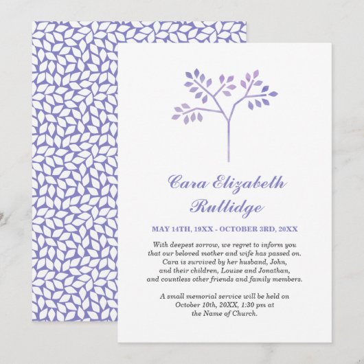 Bekendmaking kleine boomlavender en witherdenking aankondiging (Voorkant / Achterkant)