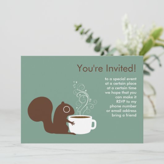 Bekendmaking koffieeekhoorn kaart (Staand voorkant)