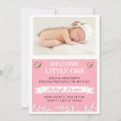 Bekendmaking meisjes Fotogeboorte Kaart (Voorkant)