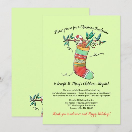 Bekendmaking met kerstbegrafenisondernemer kaart (Voorkant / Achterkant)