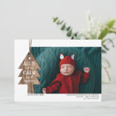 Bekendmaking met kerstfeestelijke foto's feestdagenkaart (Staand voorkant)