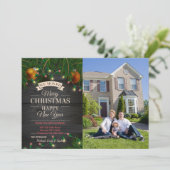 Bekendmaking met kerstlampjes aankondiging (Staand voorkant)