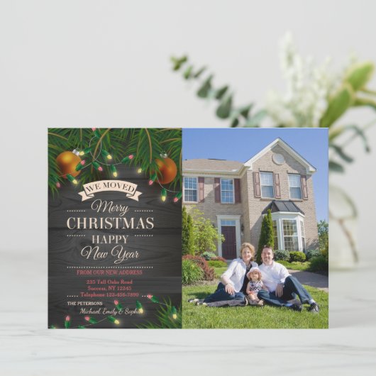 Bekendmaking met kerstlampjes aankondiging (Staand voorkant)