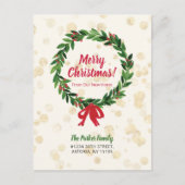 Bekendmaking met rode en groene kerstbeweging briefkaart (Voorkant)