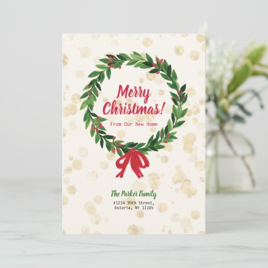 Bekendmaking met rode en groene kerstbeweging kaart (Staand voorkant)