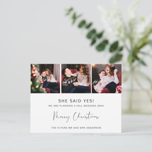 Bekendmaking met Verloving met budgetkerstkaart Feestdagenkaart (Staand voorkant)