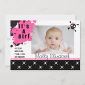 Bekendmaking Punk Rock Birth Aankondiging (Voorkant)