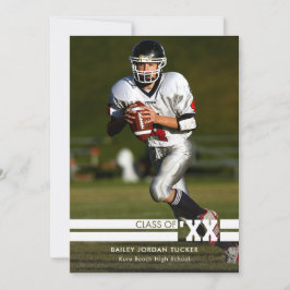 Bekendmaking Red Sporty Photo Afstuderen Aankondiging