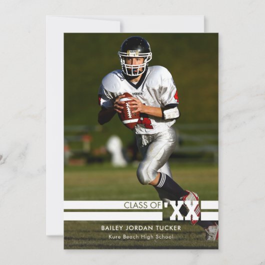 Bekendmaking Red Sporty Photo Afstuderen Aankondiging (Voorkant)