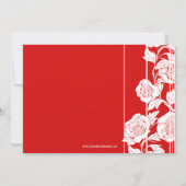 Bekendmaking rode witte florale graduatie partij kaart (Achterkant)