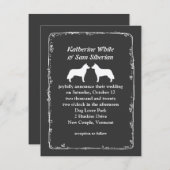 Bekendmaking Siberian Huskies Wedding Kaart (Voorkant / Achterkant)