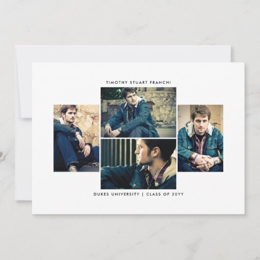 Bekendmaking van 4 foto-Afstuderen Kaart (Voorkant)