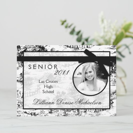 Bekendmaking van 5 x 7 zwarte toile Fabric foto's  Aankondiging (Staand voorkant)