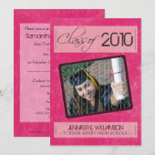 Bekendmaking van Afstuderen met gegraveerde textuu Kaart (Voorkant / Achterkant)