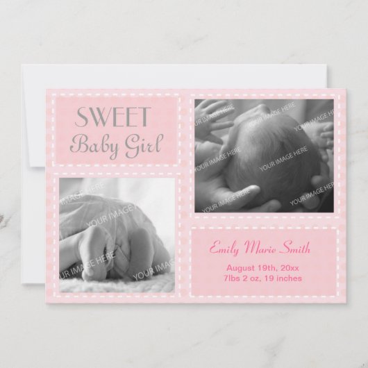 Bekendmaking van Baby Girl Aankondiging (Voorkant)