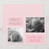 Bekendmaking van Baby Girl Aankondiging (Voorkant / Achterkant)