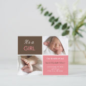 Bekendmaking van Baby Girl Aankondiging (Staand voorkant)