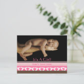 Bekendmaking van Baby Girl Aankondigingskaart (Staand voorkant)